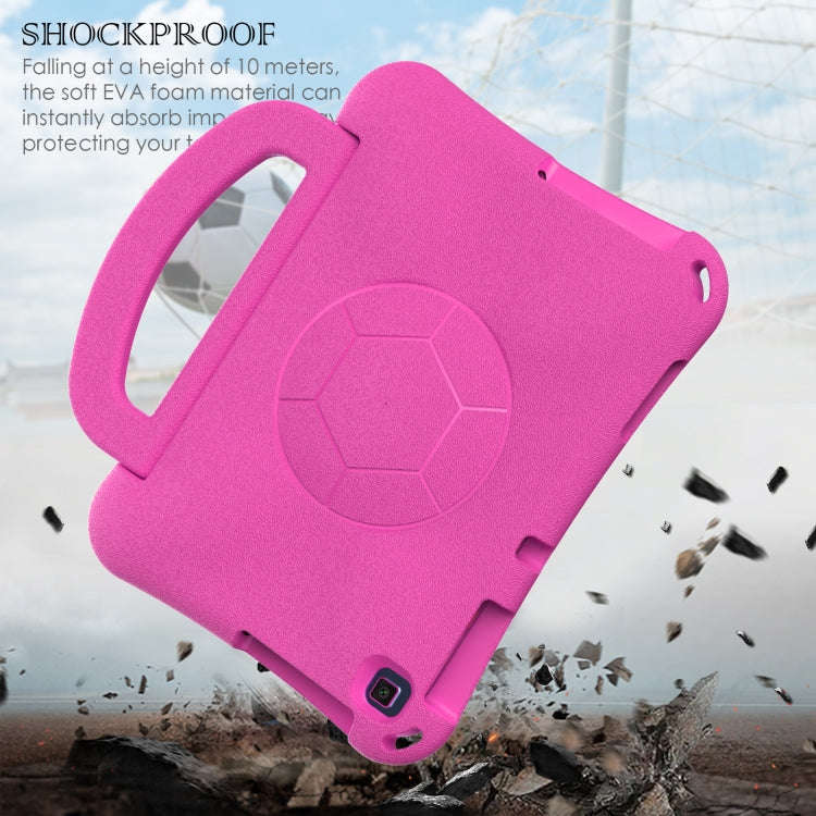 For Huawei MatePad SE 10.1 2022 Handle Football Shaped EVA Shockproof Tablet Case(Rose Red)
