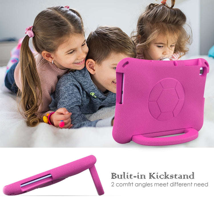 For Huawei MatePad SE 10.1 2022 Handle Football Shaped EVA Shockproof Tablet Case(Rose Red)