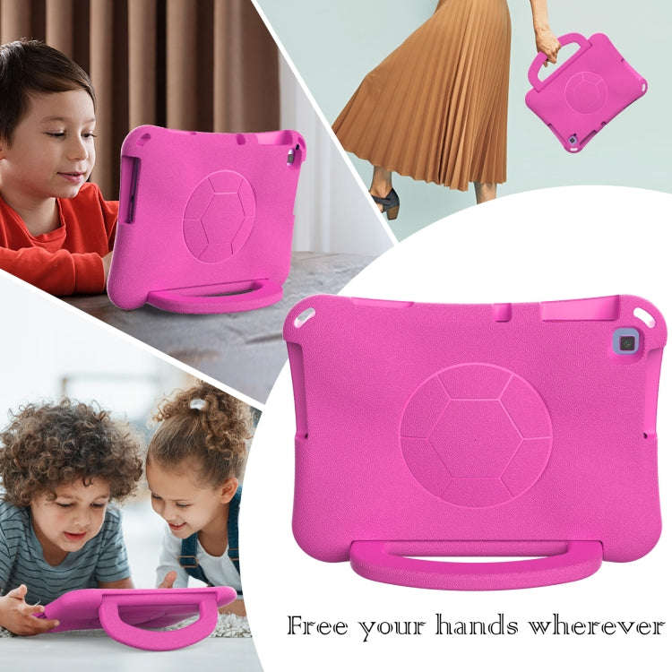 For Huawei MatePad SE 10.1 2022 Handle Football Shaped EVA Shockproof Tablet Case(Rose Red)