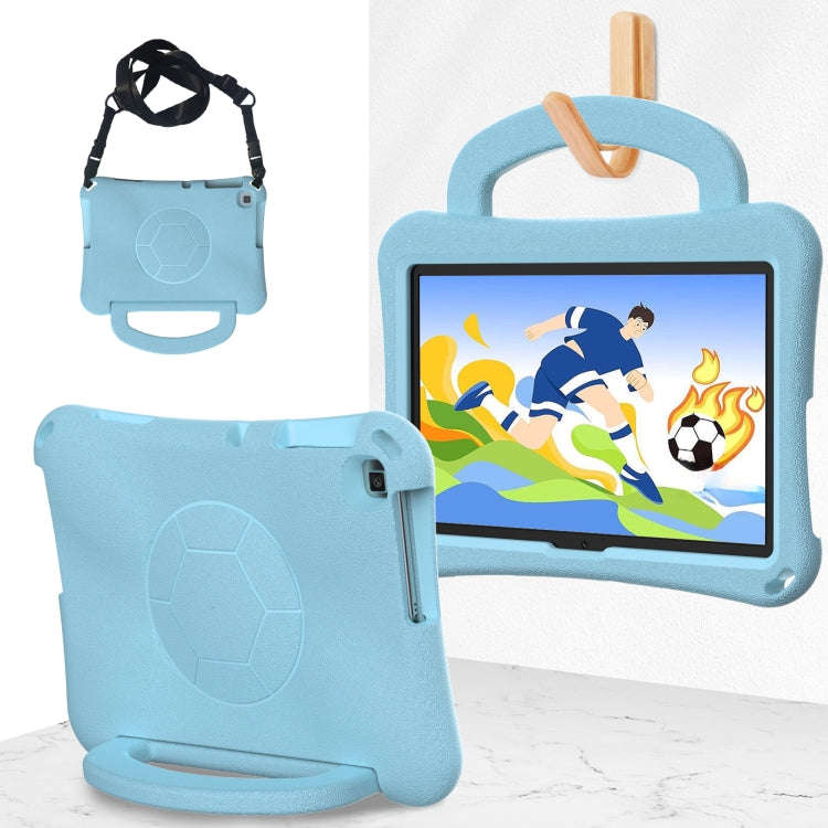 For Huawei MatePad SE 10.1 2022 Handle Football Shaped EVA Shockproof Tablet Case(Light Blue)