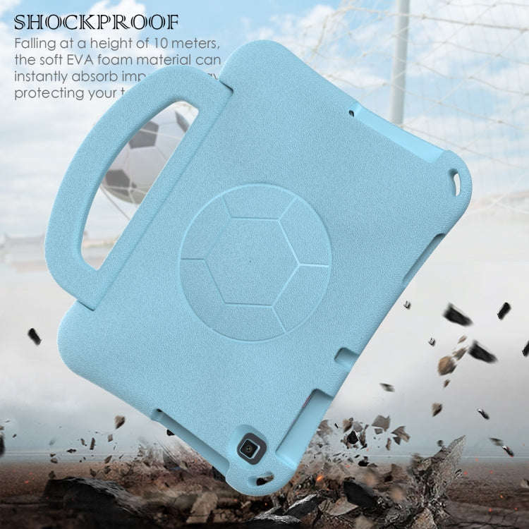 For Huawei MatePad SE 10.1 2022 Handle Football Shaped EVA Shockproof Tablet Case(Light Blue)