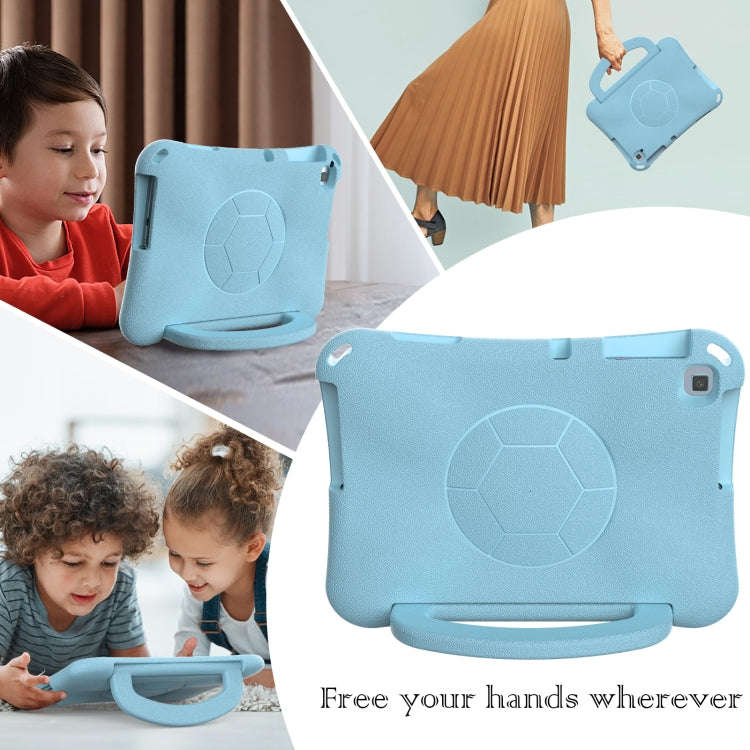 For Huawei MatePad SE 10.1 2022 Handle Football Shaped EVA Shockproof Tablet Case(Light Blue)
