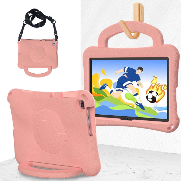 For Huawei MatePad SE 10.1 2022 Handle Football Shaped EVA Shockproof Tablet Case(Light Pink)