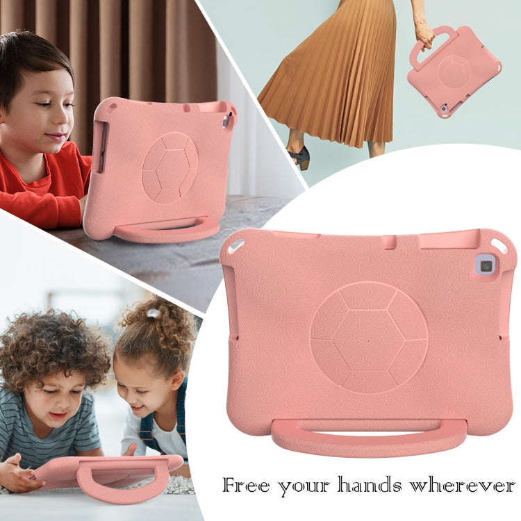 For Huawei MatePad SE 10.1 2022 Handle Football Shaped EVA Shockproof Tablet Case(Light Pink)