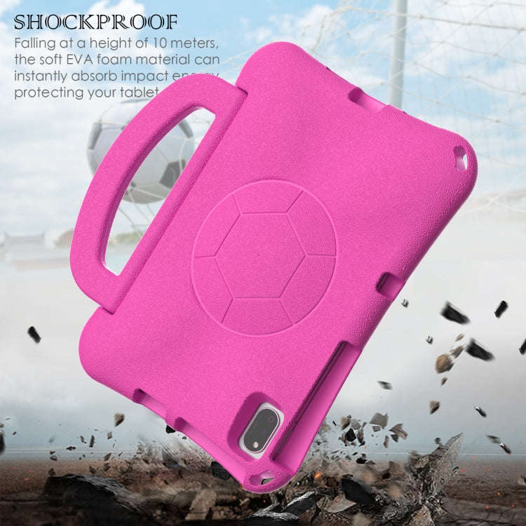 For Huawei MatePad 10.4 2020 / 2022 Handle Football Shaped EVA Shockproof Tablet Case(Rose Red)