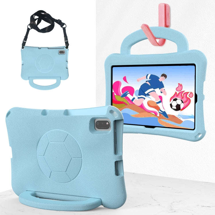 For Huawei MatePad 10.4 2020 / 2022 Handle Football Shaped EVA Shockproof Tablet Case(Light Blue)