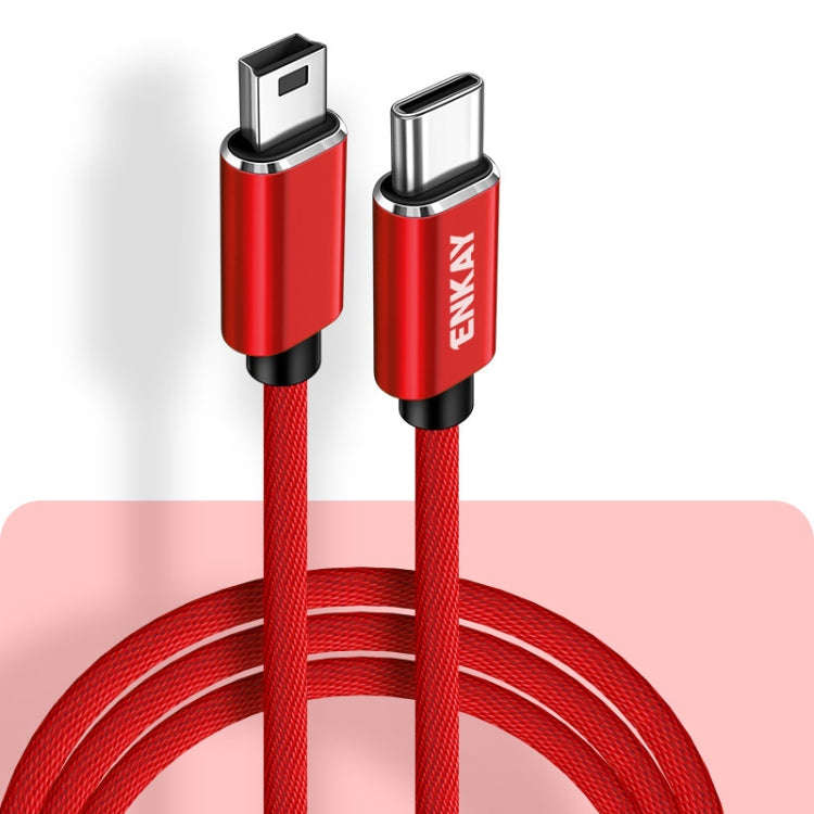 ENKAY ENK-CB169USB C / Type-C to Mini USB 2.0 Charging Cord Data Cable, Length 1m(Red)