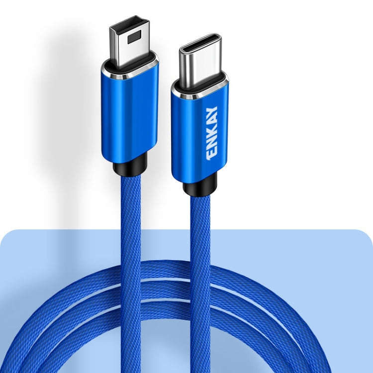 ENKAY ENK-CB169USB C / Type-C to Mini USB 2.0 Charging Cord Data Cable, Length 1m(Blue)