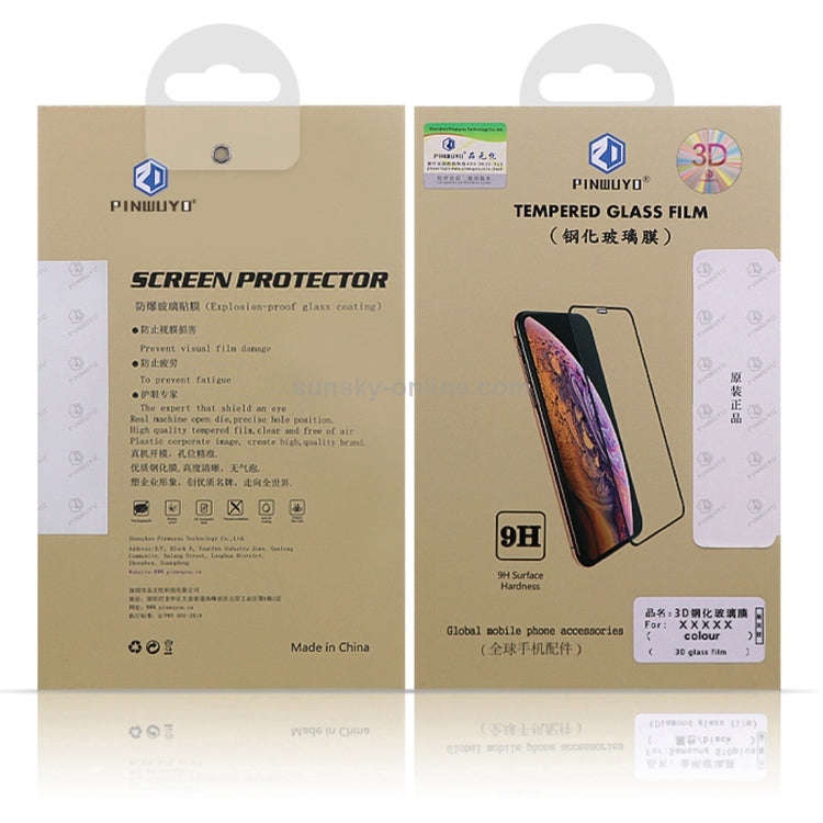 PINWUYO 9H 3D Curved Tempered Glass Film for HUAWEI P30black