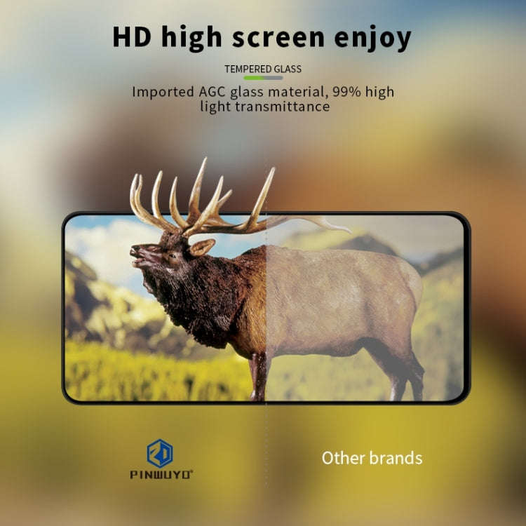 PINWUYO 9H 3D Curved Tempered Glass Film for HUAWEI P30black