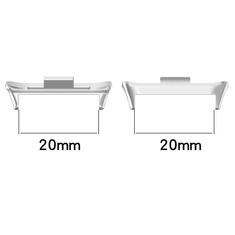 For Xiaomi Smart Band 9 Pro 1 Pair 20mm 316 Stainless Steel Metal Watch Band Connector(Black)