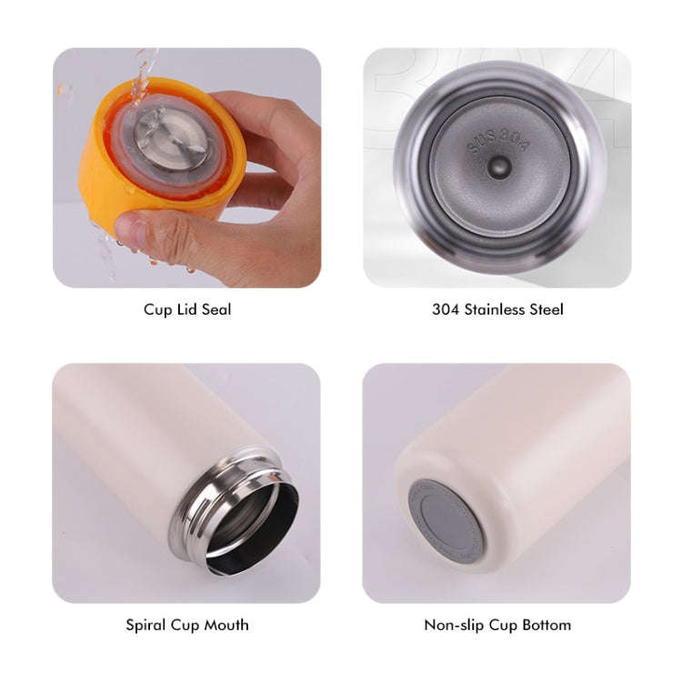JUNSUNMAY 420ml Vacuum Insulated Water Bottle with LED Temperature Display(Beige)