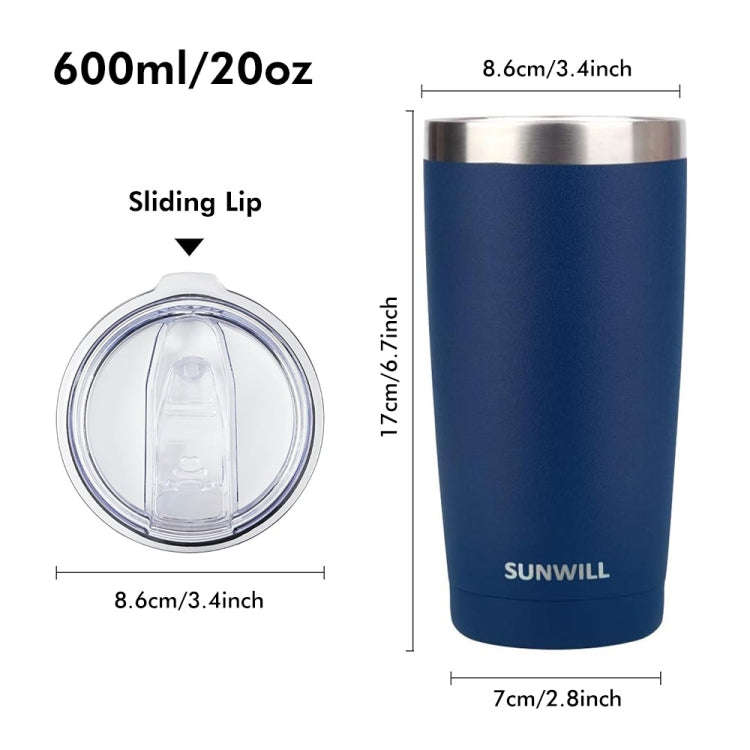 JUNSUNMAY 600ml 304 Stainless Steel Vacuum Insulated Coffee Travel Mug Double Wall Thermal Cup(Or...