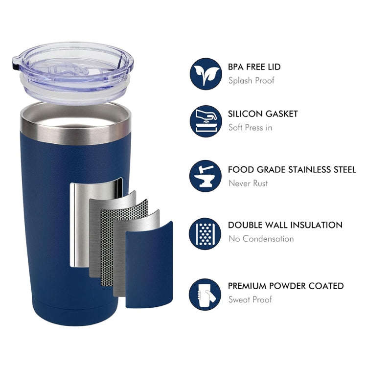 JUNSUNMAY 600ml 304 Stainless Steel Vacuum Insulated Coffee Travel Mug Double Wall Thermal Cup(Or...