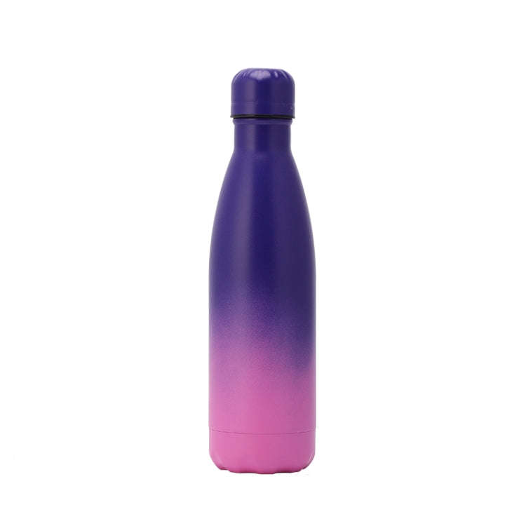 JUNSUNMAY 500ml Gradient Colored Coating 304 Stainless Steel Water Vacuum Bottle(Purple Pink)