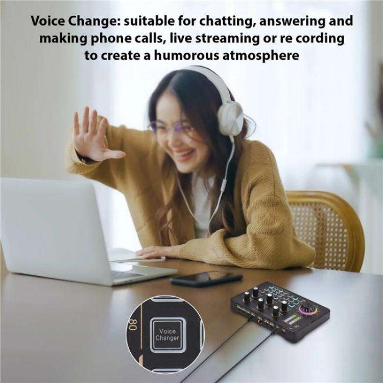 V80 For Mobile Phone Computer Portable Live Streaming Karaoke Sound Card Mixer