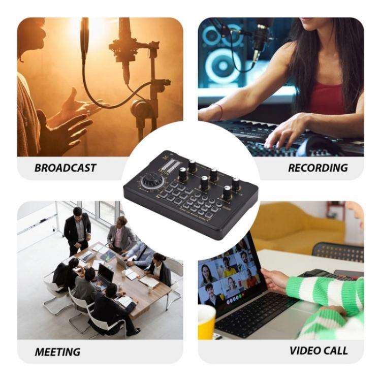 V80 For Mobile Phone Computer Portable Live Streaming Karaoke Sound Card Mixer