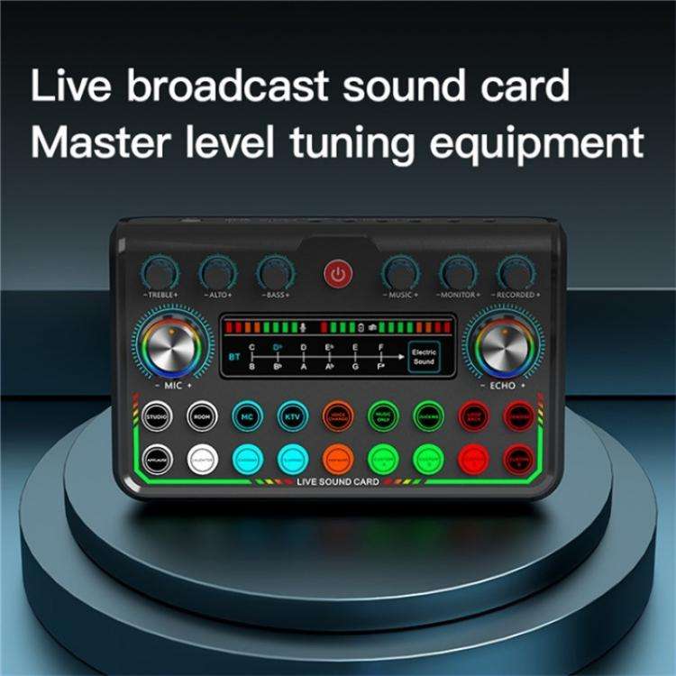 P99 Live Streaming Sound Card with DJ Mixer Voice Converter Audio Mixer