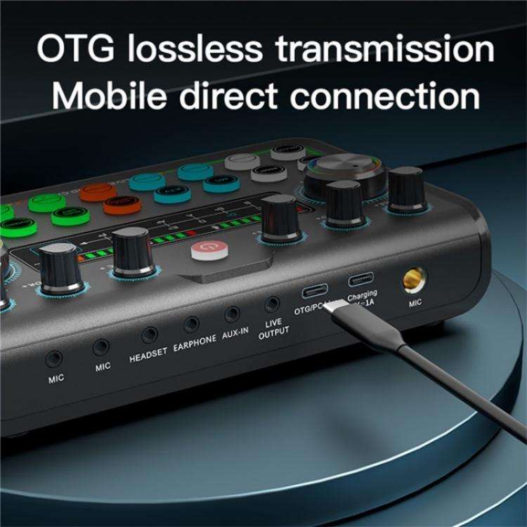 P99 Live Streaming Sound Card with DJ Mixer Voice Converter Audio Mixer