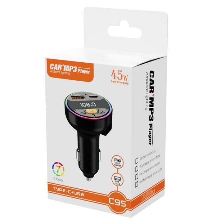 C9S QC3.0 PD 30W Charger FM Transmitter Multifunctional Bluetooth Car MP3 Player