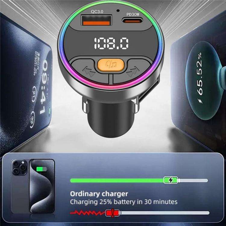 C9S QC3.0 PD 30W Charger FM Transmitter Multifunctional Bluetooth Car MP3 Player