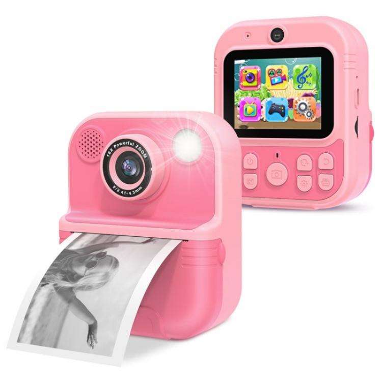 E8 2.4 Inch Screen Photo Printing Video Recorder Multifunctional Kids Dual Lens Camera(Pink)