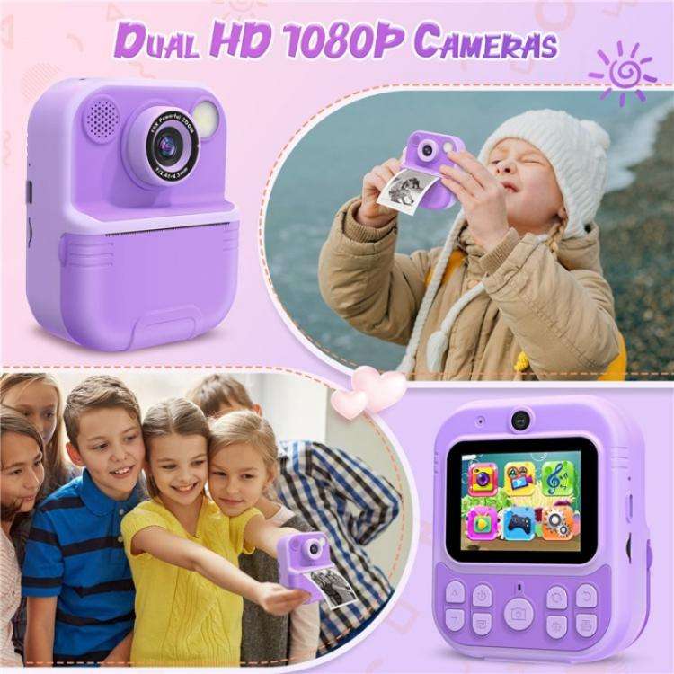 E8 2.4 Inch Screen Photo Printing Video Recorder Multifunctional Kids Dual Lens Camera(Blue)