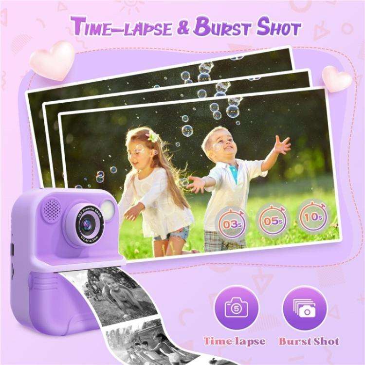 E8 2.4 Inch Screen Photo Printing Video Recorder Multifunctional Kids Dual Lens Camera(Blue)