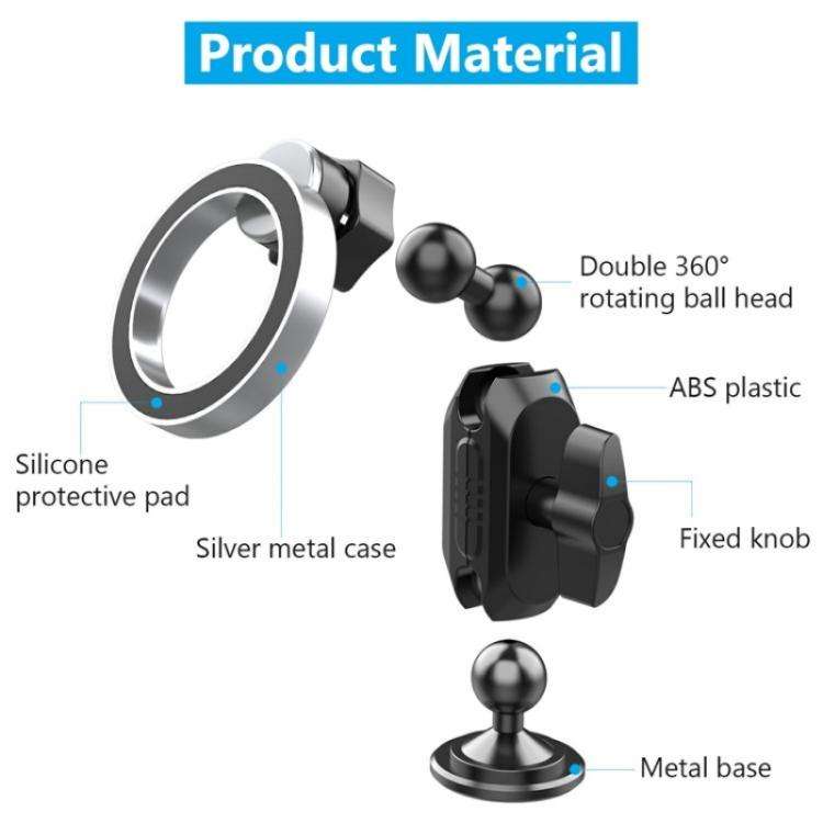159A 360 Degree Rotation Adhesive Base Magnetic Car Dashboard Mount Phone Holder Bracket