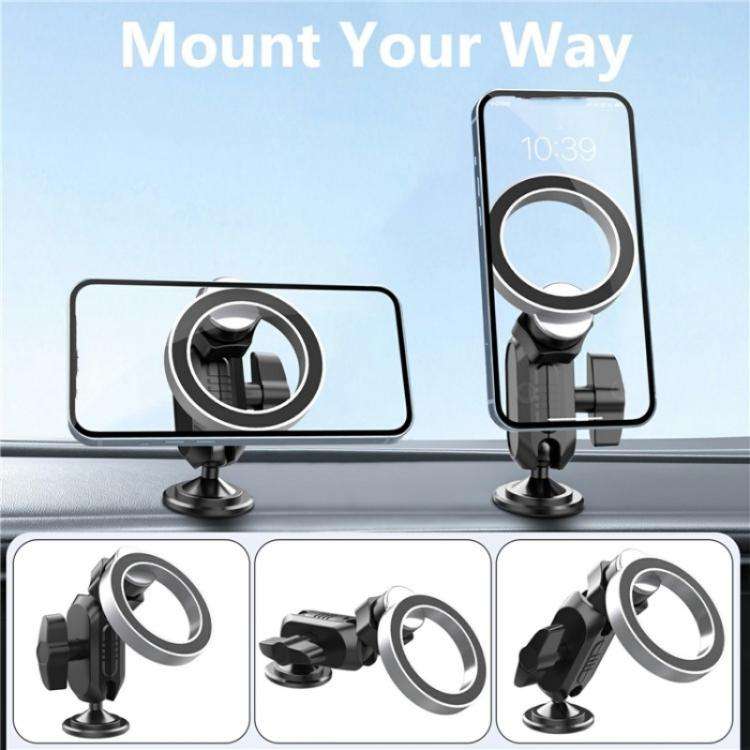 159A 360 Degree Rotation Adhesive Base Magnetic Car Dashboard Mount Phone Holder Bracket