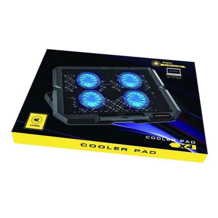 X4 4 Fan 7-Speed Control Noiseless Height Adjustable Stand Laptop Cooling Pad
