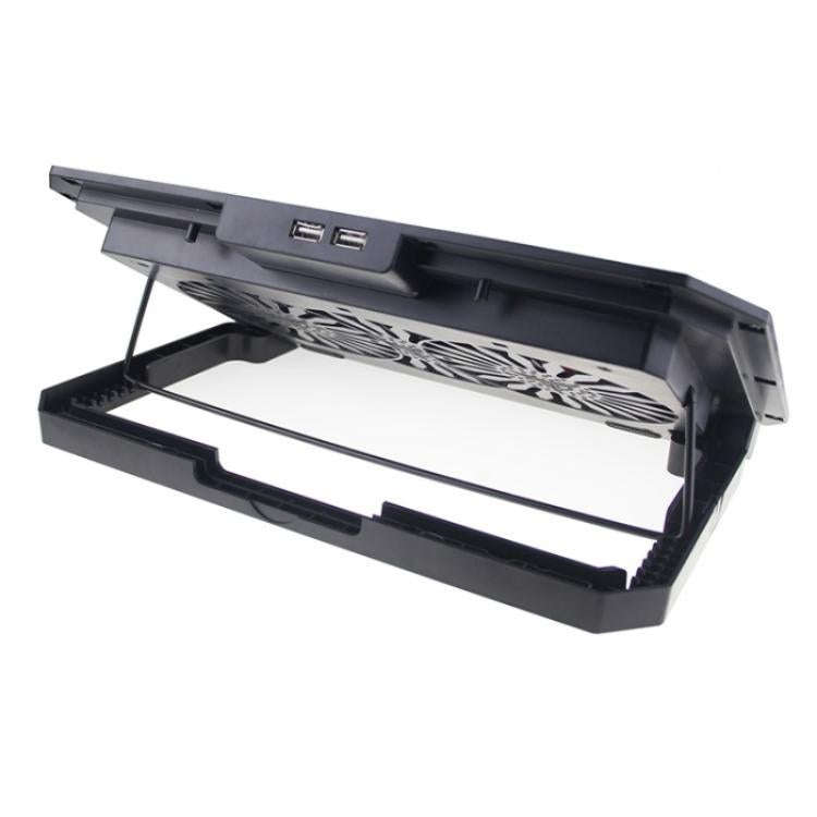 N22 Dual USB Ports Adjustable Laptop Stand Portable Cooling Pad with Phone Holder
