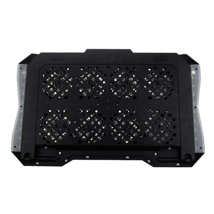 S608 RGB Light 8 Silent Fans Adjustable Height Stand Laptop Cooling Pad with Phone Holder