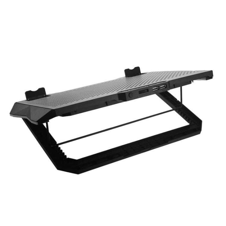 S608 RGB Light 8 Silent Fans Adjustable Height Stand Laptop Cooling Pad with Phone Holder