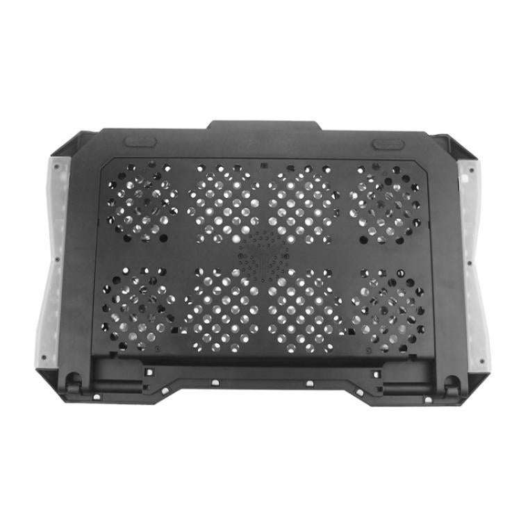 S605 RGB Light 5 Silent Fans Adjustable Height Stand Gaming Laptop Cooling Pad