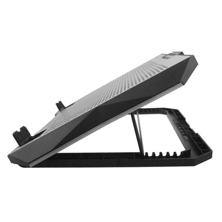 S605 RGB Light 5 Silent Fans Adjustable Height Stand Gaming Laptop Cooling Pad