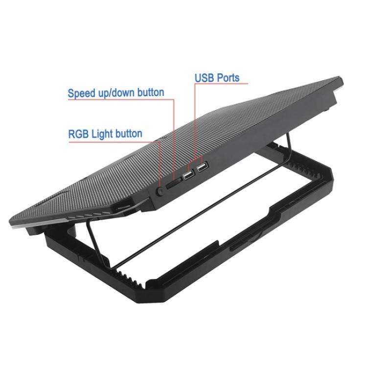 CP252 Adjustable Angle Notebook Cooler Stand Dual Fan Laptop Cooling Pad