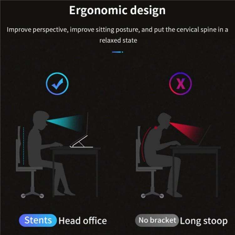 A9 Adjustable Height Portable Laptop Foldable Desktop Holder(Black)