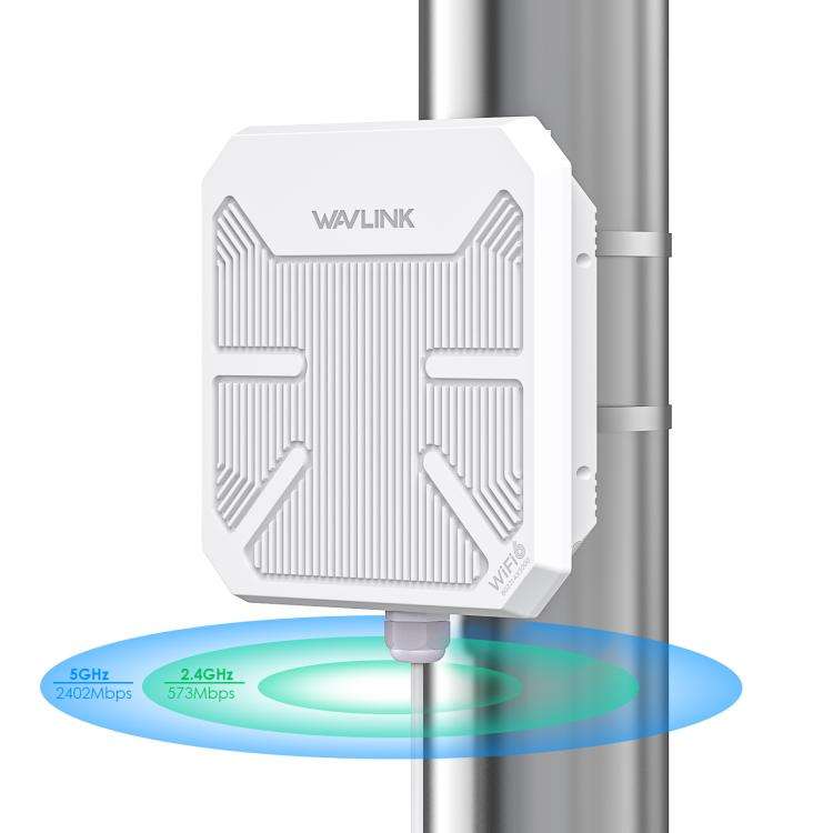 WAVLINK WN573HP3 Built-In 12dBi Directional Antenna Outdoor AX3000 Dual Band Repeater, Plug:UK Plug