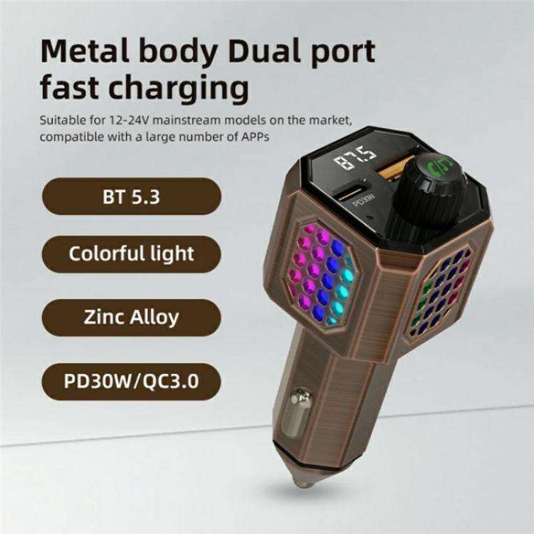 C70 Car Cigarette Lighter Charger Adapter Zinc Alloy PD 30W Fast Charging