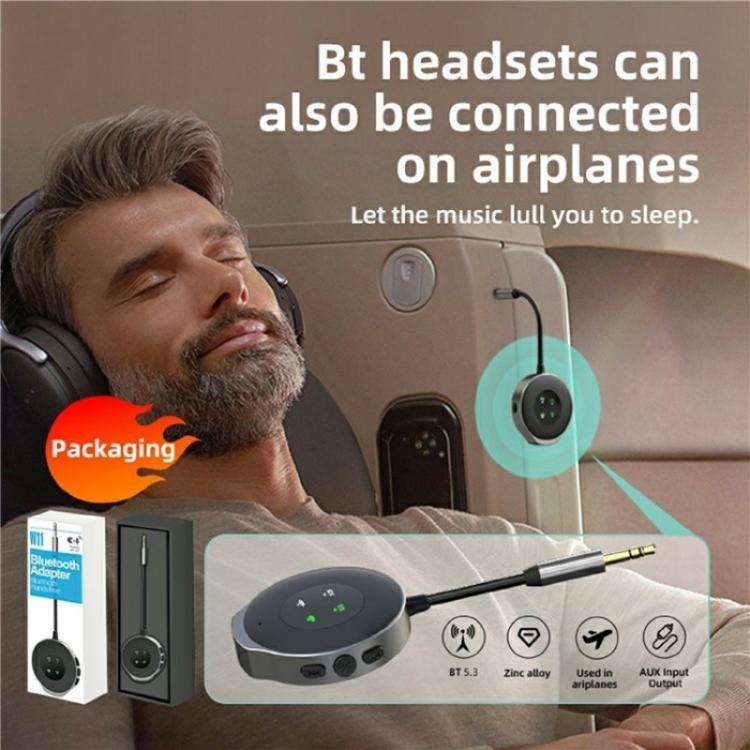 W11 Wireless Music Streaming Audio Adapter 2-in-1 Car Bluetooth 5.3 Transmitter Receiver