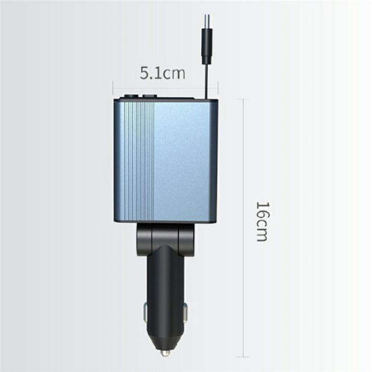 C77 Car Charger FM Transmitter Fast Charging Adapter with PD 30W Extendable Type-C Cable