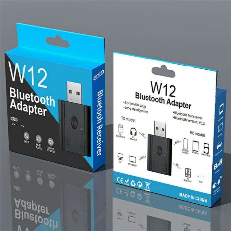 W12 AUX Adapter USB Dongle 2 In 1 Bluetooth 5.3 Car Audio Transmitter Receiver