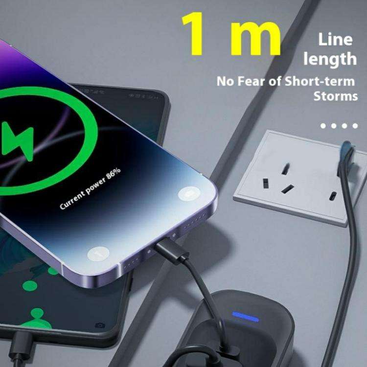 Y3 Car Rear Seat Charger Type-C and Dual USB Fast Charging Adapter with 1m Extension Cable