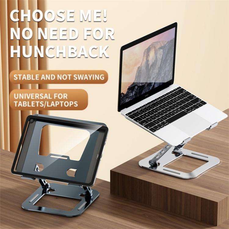 J30 Portable Desktop Adjustable Foldable Alloy Steel Laptop Cooling Stand(Silver)