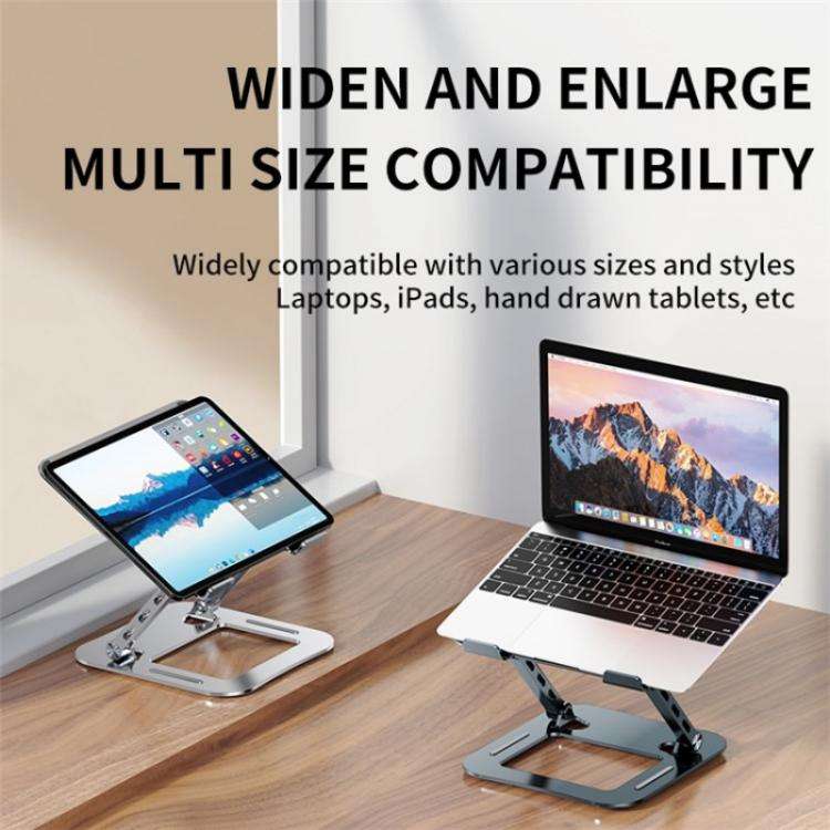 J30 Portable Desktop Adjustable Foldable Alloy Steel Laptop Cooling Stand(Silver)