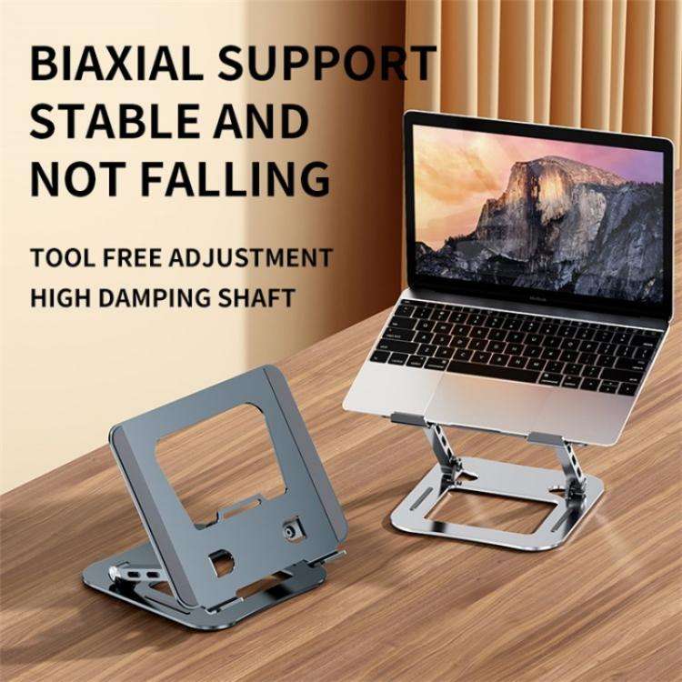 J30 Portable Desktop Adjustable Foldable Alloy Steel Laptop Cooling Stand(Silver)