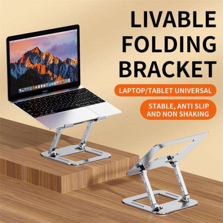 J30 Portable Desktop Adjustable Foldable Alloy Steel Laptop Cooling Stand(Silver)