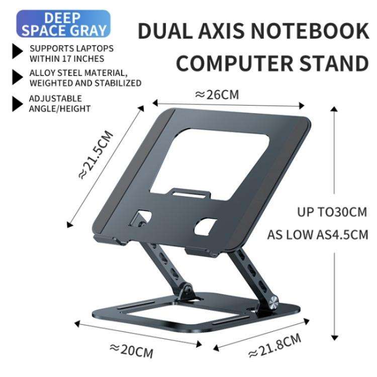 J30 Portable Desktop Adjustable Foldable Alloy Steel Laptop Cooling Stand(Silver)