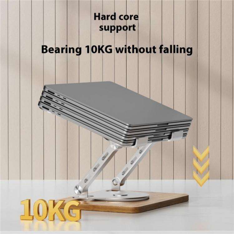 J31 Foldable 360-Degree Rotating Laptop Metal Wood Cooling Stand(Black)